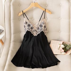 Women's Sleepwear Jxgarb Women Silk Nighty Nightdress Sexy Lingerie Nightgown Lady Off Shoulder Nightwear Female Night Home Cloth Dress