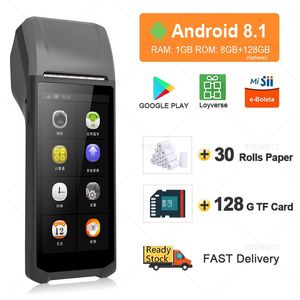 Skrivare PDA Q8 Android 8.1 POS Terminal Portable Thermal 58mm skrivare för kontroller Point ComerCial allt i ett kvitto SII -program