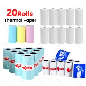 Printers 20 Rolls Use Peripage Blue White Color Thermal Adhesive Photo Paper for Paperang Memobird Poooli Photo Printers Supplies