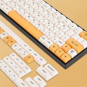 Kombinationer 140 nycklar English Japanese Honeymilk PBT KeyCaps XDA Profil Dyesub SubliMation KeyCaps för mekaniskt tangentbord 60 80 procent