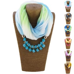 Шарфы модные дамы шарф лето солнце защита быстро сушилка каменные бусины Женские ожерелье