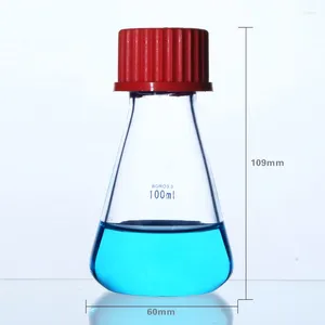 High Borosilicate Glass Flask With Screw Mouth Conical And Silica Gel Gasket