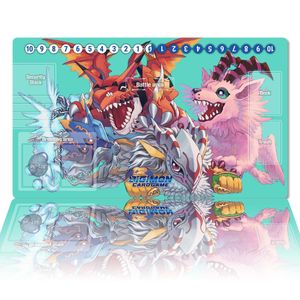 デジモンプレイマット4つの聖なる獣メギドラモンゴッドドラモンDTCG CCGボードゲームカードゲームマットアニメマウスパッドカスタムデスクマットゾーンバッグ