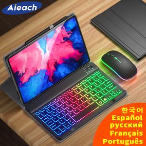 Lenovo Tab P11 P11 P11 + P12 M10 3 세대 사례 Xiaoxin Pad 2022에 대한 Bluetooth 키보드 마우스 커버의 케이스 AIEACH 키보드 케이스.