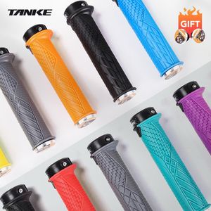 Cykelstyrningskomponenter Tanke Bicycle Silicone Grips 1Pair MTB Mountain Road Styrbar Grip Cover Anti-slip Strong Support Lock Bar End