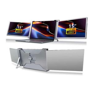 Monitors 15 cali podwójny monitor Extender Triple HD 1080p IPS Ekran ekranowy przedłużacz dla laptopa