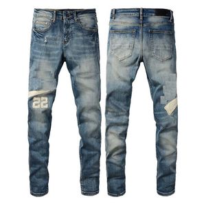 2023 New high-quality jeans tattered and ripped motorcycle pants slim fit motorcycle jeans men's designer jeans Size 28-40 #16