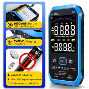 FNIRSI S1 Smart Digital Multimeter 9999Counts AC DC Устойчивость напряжения емкости диод NCV HZ Живой провод Цветового дисплея