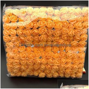 Decorative Flowers Wreaths 144 Pcs/ Pack Mini Foam Artificial Rose Flower Bouquet Wedding Decor Craft Supplies Stta889 Drop Delive Dhpco