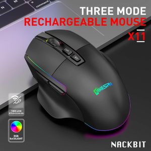 Fareler Kablosuz Fare 3 Mod Bluetooth 2.4G RGB şarj edilebilir fare Kablosuz Bilgisayar Sessiz Mause Ergonomik Oyun Fare Dizüstü bilgisayar için