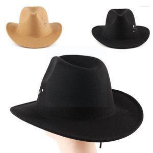 Berets Western Cowboy Hat dla dżentelmena Lady Winter Casual Dress Women Mężczyźni Feel O5N0BERETS PROS22