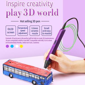 Skanna RP800A 3D -tryckpenna med OLED Display Professional 3D Drawing Pen för doodling Art Craft Making and Education Toys