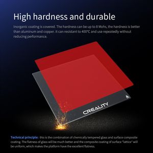 Scanning CREALITY 3D Tempered Glass Build Platform Size For Ender3/Ender3 Pro/Ender3 V2/CRX/CR10S Printer