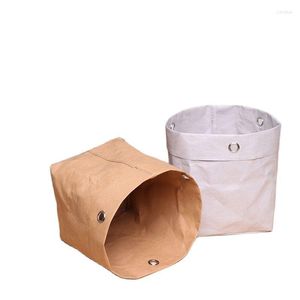 Bolsas de armazenamento 10pcs embalagem papel kraft lavável e lasca saco de vento nórdico resistente à tampa de flores à prova d'água dobrável