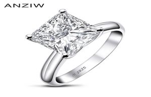 Ainuoshi 925 стерлинговое серебро 3 Карат Принцесса обручальное обручальное кольцо для женщин Сона смоделировать бриллиантовое годовщину кольцо солятерии Y113059067