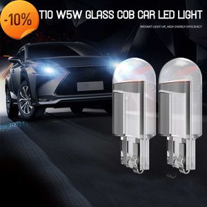 Novo COB LED W5W T10 Vidro de vidro puro Lâmpada 6000K Automóvel Branco Automóvel Placa Lâmpada Lâmpada Luz Leitura DRL Estilo 12V