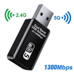 CARDS 5GHz WiFi Adapter WiFi USB 3.0 Adapter Wi Fi Antenna Ethernet Adapter Modul för PC Laptop Network Card 5G WiFi Dongle -mottagare