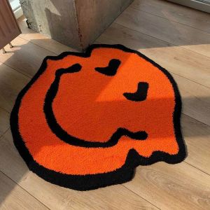 Mattor Twisted Smile Plush Carpet Rug Rent Handmade mjuk lämplig för rumsdekor fluffiga mattor sovrum badrum oberoende