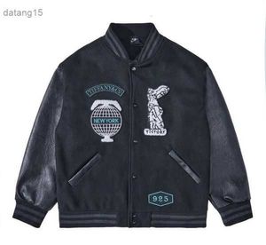 Baseballjacken Herrenjacke Tiffany Lederärmel York Herrenmäntel 925 1 23I0