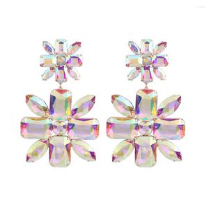 Dangle Earrings Super Large Crystal Big For Women Statement Cross Pendant Rhinestone Party Jewelry