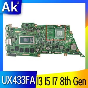 Płyta główna UX433FA płyta główna dla Asus Zenbook 14 UX433F UX433FN U4300F UX433 Laotop Mainboard I3 i7 I7 CPU 8GB 18GB 16GB RAM