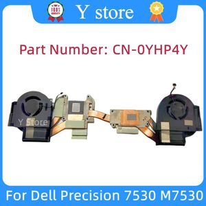 Pads Y Store Original For Dell Precision 7530 M7530 Laptop Cooling Heatsink Fan Assembly Radiator Cooler NV128 CN0YHP4Y 0YHP4Y