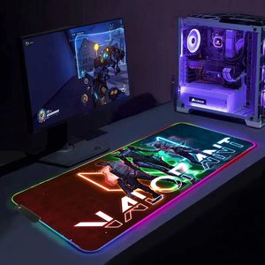 Pads Gaming Mouse Pad Valorant RGB Mouse Pad Gamer Computador Mousepad RGB Retroiluminado Mause Pad Grande Mouse Pad Teclado de mesa LED Mouse Mat