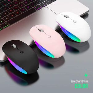 Myse Office Kolorowe gier komputerowe RGB Wireless Myse Myse Bezprzewodowa myszka klawiatury na laptopie na PC