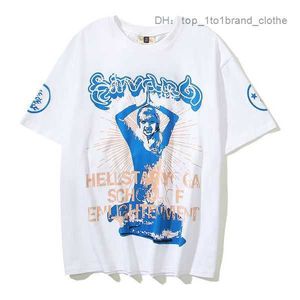 MEN PLUS TEES POLOS Hellstar Studios Yoga Goddess Large INS European High Street Trend Man Mulheres Unissex Algodão Tops Homem T-shirts Vintage Summer Tee Rock 1 Z01G