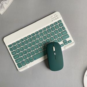 Mäuse wiederaufladbare Tablette drahtlose Bluetooth -Tastatur -Maus -Maus -Set für Laptop -Telefon iPad Samsung iOS Android Windows Green White Schwarz