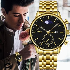 Wristwatches Mesh Men Watches Luxury Casual Stainless Steel Stardiamond Men's Calendar Fashion Quartz Clock Waterproof Relogio