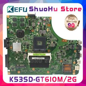 Motherboard KEFU A53S For ASUS K53SD A53S K53S K53E REV 5.1 GT610/2GB Laptop Motherboard Tested 100% work original Mainboard