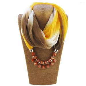 Scarves Stylish Female Scarf Breathable Sun-resistant Quick Drying Small Stones Pendant Beach Necklace