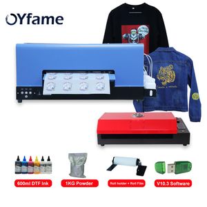 Skrivare OyFame 2022 A3 DTF -skrivare Heat Press Trasnfer Film Printer A3 med L805 Printer Head for Cap Jeans T Shirt Printing Machine A3