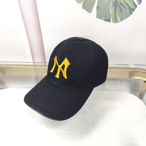 Nowy mody baseball czapka męska Caps Caps Luksusowa marka kapelusz Kobieta Casquette Regulowana kopuła żółta litera haftowa letnia czarna ochrona przed słońcem ciężarówek czapki