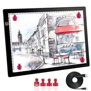 Tablet A4/A3 Lavagna luminosa portatile con oscuramento a tre livelli Tavolo luminoso magnetico per tracciare il tavolo da disegno con luce a LED Blocco da disegno