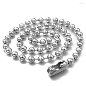 Ketten Herren Perle Kugelkette Choker Halskette Frauen Schmuck Zubehör für Weihnachtsgeschenk Party Edelstahl WN040