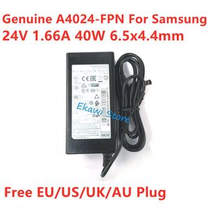 Laddare äkta A4024_FPN 24V 1.66A 40W A4024FPN AC -adapter för Samsung Soundbar System HWH750 HWJ550 Strömförsörjningsladdare