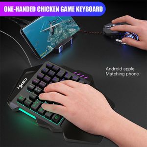 Combos Gaming Keyboard And Mouse Portable Mini LED Color Backlight ESports Game Artifact Support PC Laptop