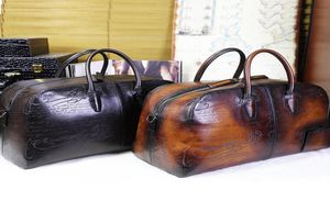 Jour off Medium Scritto Leather Travel Bag Handmade Artificial Color Change Handbag9983501