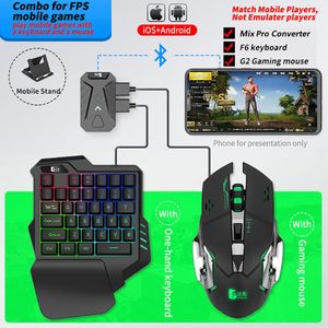 Combos Mix Por/Lite PUBG Gaming Keyboard Mouse Combo Mobile Tangentboard and Mouse Converter Mobil Game Controller för Android iOS iPad