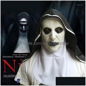 Parti Maskeleri Rahibe Maskesi Cadılar Bayramı Cosplay Costumes Props Virgin Mary Kardeş Terror Yüz Hayalet1 Bırak Teslimat Ev Bahçesi Festival Tedarik DH46E