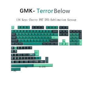 Terror de combos GMK abaixo do Keycaps 136 Keys Cherry PBT Dyesublimation Keycap para o teclado mecânico da chave MX 60% 80% 100% Layout