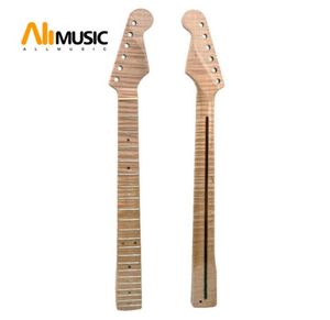 21 Fret Tiger Flame Maple Guitar Neck Substituição Pescoço de guitarra para St Electric Guitar Dots Abalone Yellow Glossy4590754
