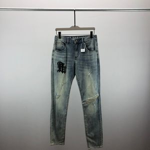 Новые дизайнерские мужские джинсы скинни -брюки повседневные роскошные джинсы мужчины мода. Проблемные рваные тонкие мотоцикле