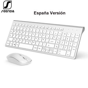 Combos SeenDa Spain Layout 2.4g Wireless Keyboard and Mouse Set for Laptop Computer Office Home Keyboard and Mouse Combo Noiseless