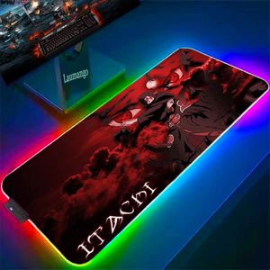 Pads Nnarutos Anime Deskmat Computer Desk Accessories RGB PC MAT MOUSEPAD Gamer Mouse Pad med Backlight Mats Gaming Keyboard Table