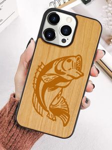 Eco-friendly Wooden Cell Phone Cases For iPhone 12 13 14 15 Pro MAX Plus XS Cherry Wood TPU Bumper Blank Laser Engraving Company Name Back Mobile Cover Case Shell For Men