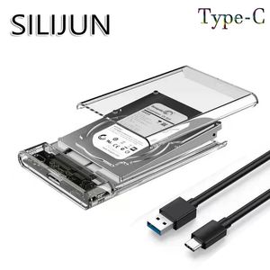 Sürücüler Silijun USB3.0HDD Muhafaza 2.5inch Seri Port SATA SSD Sabit Sürücü Kılıf Desteği 6 TB Şeffaf Mobil Harici HDD