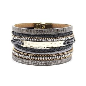 Cuff Whole Salezg Arrive Fashion Jewelry Grey And Kahki Color Women Bracelet With Gold Magnetic Drop Delivery Bracelets Dhfj9